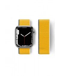 Newface Apple Watch 42mm Hasırlı Cırtcırtlı Kordon - Sarı