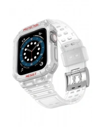 Newface Apple Watch 42mm KR401 Silikon Kordon - Şeffaf