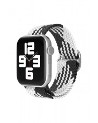 Newface Apple Watch 42mm Star Kordon - Siyah-Beyaz