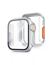 Newface Apple Watch 44mm Watch 49mm Kasa Dönüştürücü ve Ekran Koruyucu - Gümüş