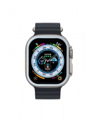 Newface Apple Watch Ultra 49mm Alüminyum Kasa Cam Ekran Koruyucu - Mavi