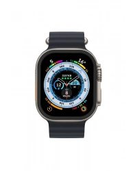 Newface Apple Watch Ultra 49mm Alüminyum Kasa Cam Ekran Koruyucu - Siyah