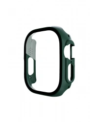 Newface Apple Watch Ultra 49mm Desert Camlı Kasa Ekran Koruyucu - Koyu Yeşil