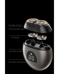 Newface CB-S1 Dijital Şarj Göstergeli Tıraş Makinesi - Gri