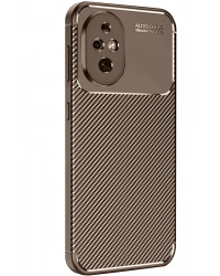 Newface Honor 200 Kılıf Auto Focus Karbon Kapak - Kahverengi