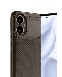 Newface Honor 400 Kılıf Auto Focus Karbon Kapak - Kahverengi