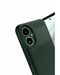 Newface Honor 400 Kılıf Auto Focus Karbon Kapak - Koyu Yeşil