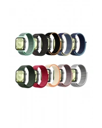 Newface Huawei Fit 4 Hasırlı Cırtcırtlı Kordon - Sarı-Lacivert