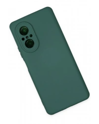 Newface Huawei Nova 9 SE Kılıf Nano içi Kadife Silikon - Koyu Yeşil