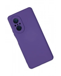 Newface Huawei Nova 9 SE Kılıf Nano içi Kadife Silikon - Mor