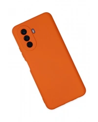 Newface Huawei Nova Y70 Kılıf Nano içi Kadife Silikon - Turuncu