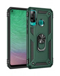 Newface Huawei P40 Lite E Kılıf Sofya Yüzüklü Silikon Kapak - Yeşil