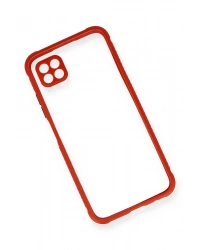 Newface Huawei P40 Lite Kılıf Miami Şeffaf Silikon - Kırmızı