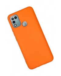 Newface İnfinix Hot 10 Play Kılıf Nano içi Kadife Silikon - Turuncu