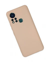 Newface İnfinix Hot 11s Kılıf Nano içi Kadife Silikon - Pudra