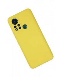 Newface İnfinix Hot 11s Kılıf Nano içi Kadife Silikon - Sarı