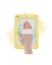 Newface iPad 10.2 (7.nesil) Kılıf Strap New Tablet Kapak - Sarı