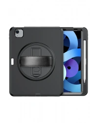 Newface iPad 2022 10.9 (10.nesil) Kılıf Hand Strap Tablet Kılıfı - Siyah