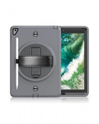 Newface iPad 5 Air 9.7 Kılıf Strap-C Otterbox Tablet Kapak - Gri