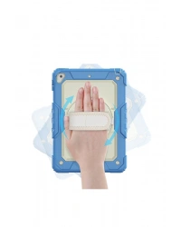 Newface iPad 5 Air 9.7 Kılıf Strap New Tablet Kapak - Mavi