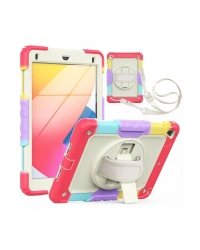 Newface iPad 5 Air 9.7 Kılıf Tablet Rainbow Kapak - Kırmızı