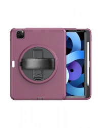 Newface iPad Pro 11 (2018) Kılıf Hand Strap Tablet Kılıfı - Mürdüm