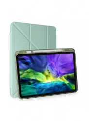 Newface iPad Pro 12.9 (2021) Kılıf Kalemlikli Mars Tablet Kılıfı - Açık Yeşil