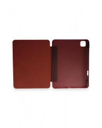 Newface iPad Pro 12.9 (2021) Kılıf Kalemlikli Mars Tablet Kılıfı - Mürdüm