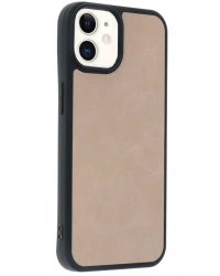 Newface iPhone 11 Kılıf Aras Deri Kapak - Pudra