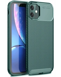 Newface iPhone 11 Kılıf Auto Focus Karbon Kapak - Koyu Yeşil