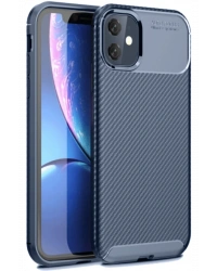 Newface iPhone 11 Kılıf Auto Focus Karbon Kapak - Lacivert