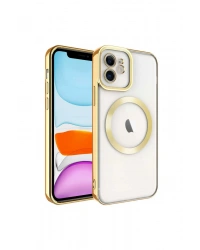 Newface iPhone 11 Kılıf Kross Magneticsafe Kapak - Gold