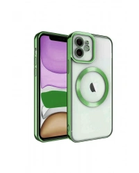 Newface iPhone 11 Kılıf Kross Magneticsafe Kapak - Koyu Yeşil