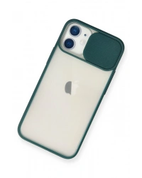 Newface iPhone 11 Kılıf Palm Buzlu Kamera Sürgülü Silikon - Yeşil