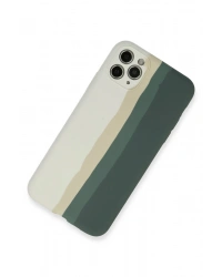 Newface iPhone 11 Pro Kılıf Ebruli Lansman Silikon - Beyaz-Gri