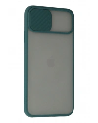 Newface iPhone 11 Pro Kılıf Palm Buzlu Kamera Sürgülü Silikon - Yeşil