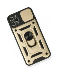 Newface iPhone 11 Pro Kılıf Pars Lens Yüzüklü Silikon - Gold