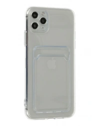 Newface iPhone 11 Pro Max Kılıf Kart Şeffaf Silikon - Şeffaf