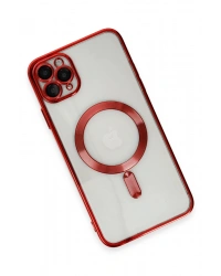 Newface iPhone 11 Pro Max Kılıf Kross Magneticsafe Kapak - Kırmızı