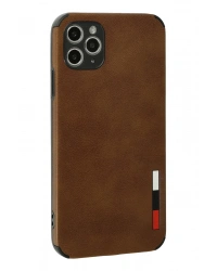 Newface iPhone 11 Pro Max Kılıf Loop Deri Silikon - Kahverengi