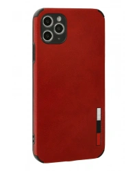 Newface iPhone 11 Pro Max Kılıf Loop Deri Silikon - Kırmızı