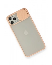 Newface iPhone 11 Pro Max Kılıf Palm Buzlu Kamera Sürgülü Silikon - Pembe