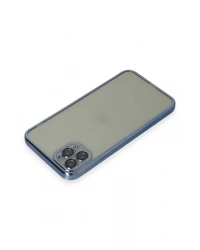 Newface iPhone 11 Pro Max Kılıf Razer Lensli Silikon - Açık Mavi