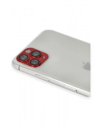 Newface iPhone 11 Pro Max Pers Alüminyum Kamera Lens - Kırmızı