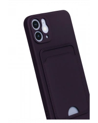 Newface iPhone 12 Kılıf Kelvin Kartvizitli Silikon - Derin Mor