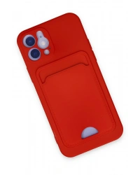 Newface iPhone 12 Kılıf Kelvin Kartvizitli Silikon - Kırmızı