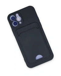 Newface iPhone 12 Kılıf Kelvin Kartvizitli Silikon - Lacivert