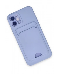 Newface iPhone 12 Kılıf Kelvin Kartvizitli Silikon - Lila