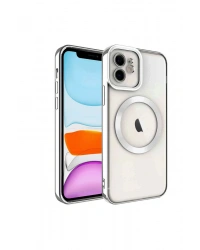 Newface iPhone 12 Kılıf Kross Magneticsafe Kapak - Gümüş