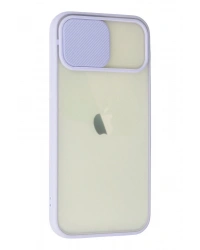 Newface iPhone 12 Kılıf Palm Buzlu Kamera Sürgülü Silikon - Lila